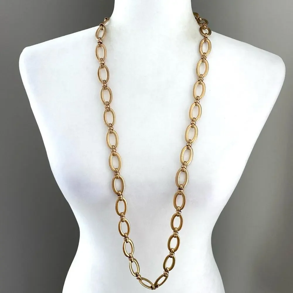 Chico’s long gold tone chain statement necklace